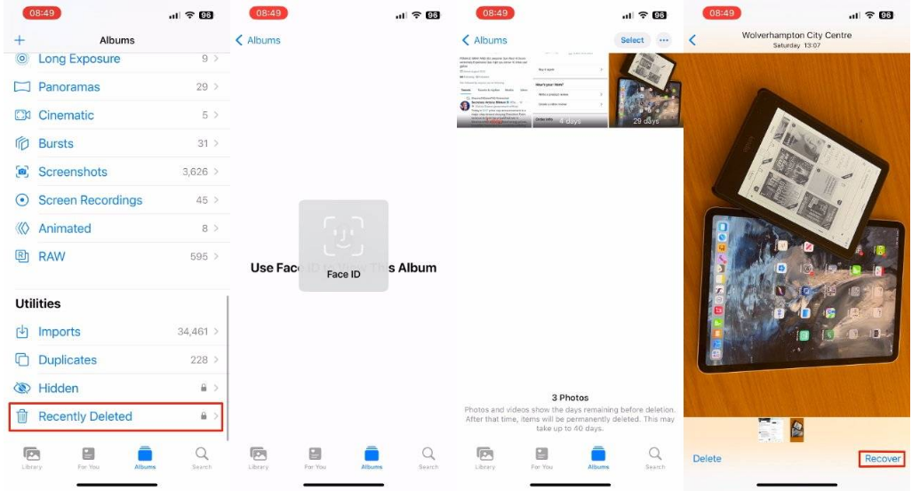 长阳苹果14维修分享 iPhone14 上恢复已删除的照片 